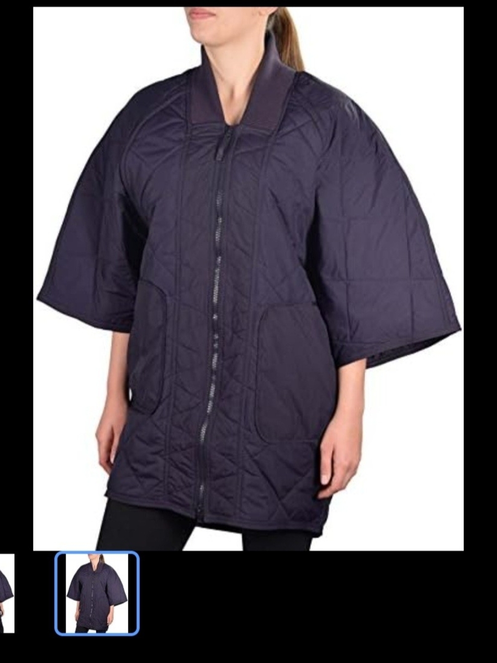 Stella McCartney For Addidas PerformanceWomen's Quilted Short-Sleeve Coat - Navy